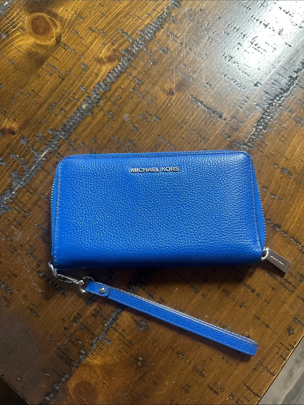 Michael Kors Electric Blue Zip Wristlet Wallet